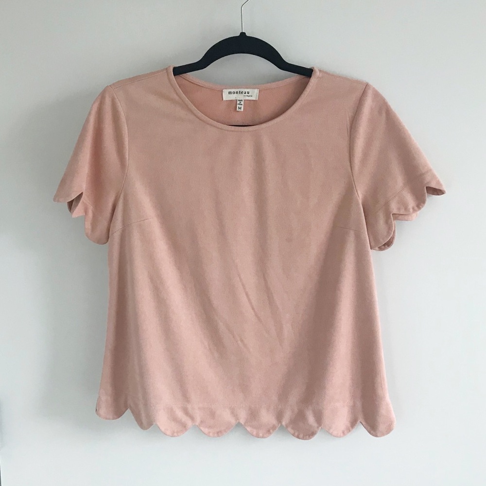Light Pink Top w/ Scalloped Edges